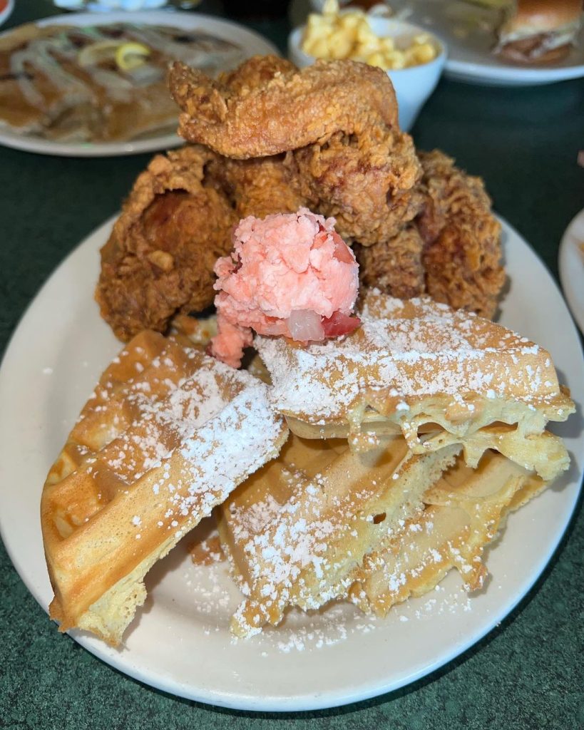 chicken and waffles dish