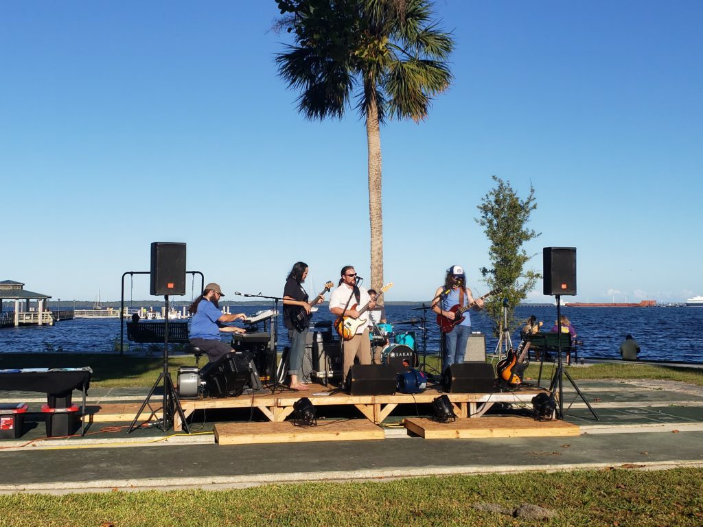 Stage with River Background at Spring Park