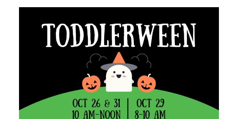 Toddlerween Bring your little ones for a Toddlerween celebration on October 26 and 31 from 10 AM to Noon and October 29 from 8 to 10 AM! We will be hosting a Halloween party full of jumping, games, spooky music and candy for jumpers under 46" tall! Remember to wear your costume! Tickets will be sold at the door. Pricing will be the same as Toddler Time pricing and can be found on your local park's website. This event is for kids under 46" tall and their guardians. Available at participating locations. Event dates and times may vary by location.