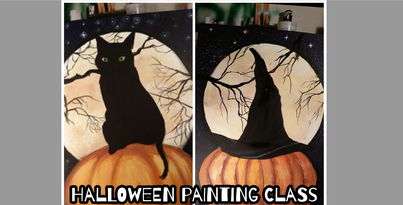 Halloween Themed Painting Class at The Artisan Shoppe Come Join Us for a Halloween Painting Class! Different options for what goes on your pumpkin! This is $35 & all supplies are included