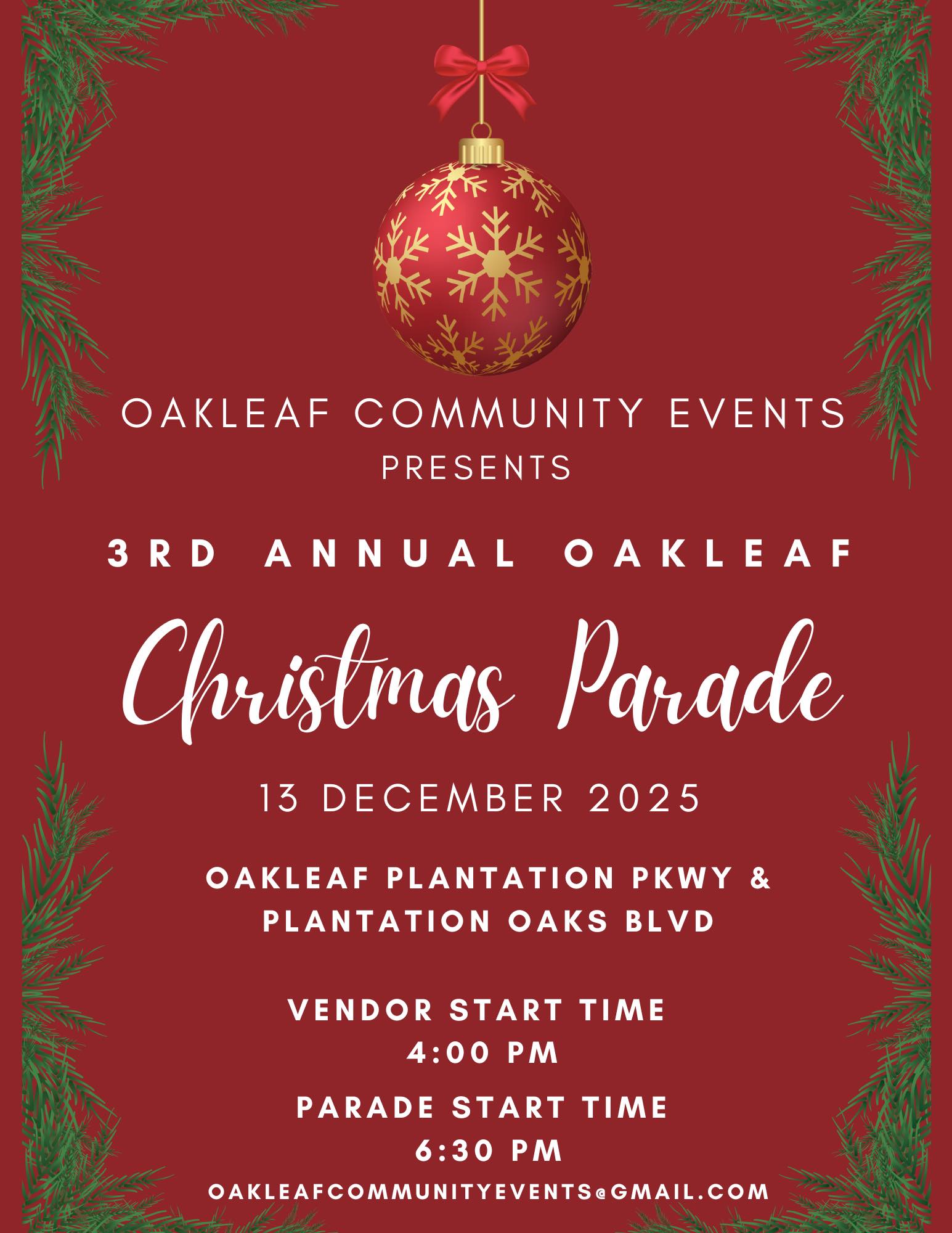 Oakleaf Christmas Parade Oakleaf Christmas Parade Flyer