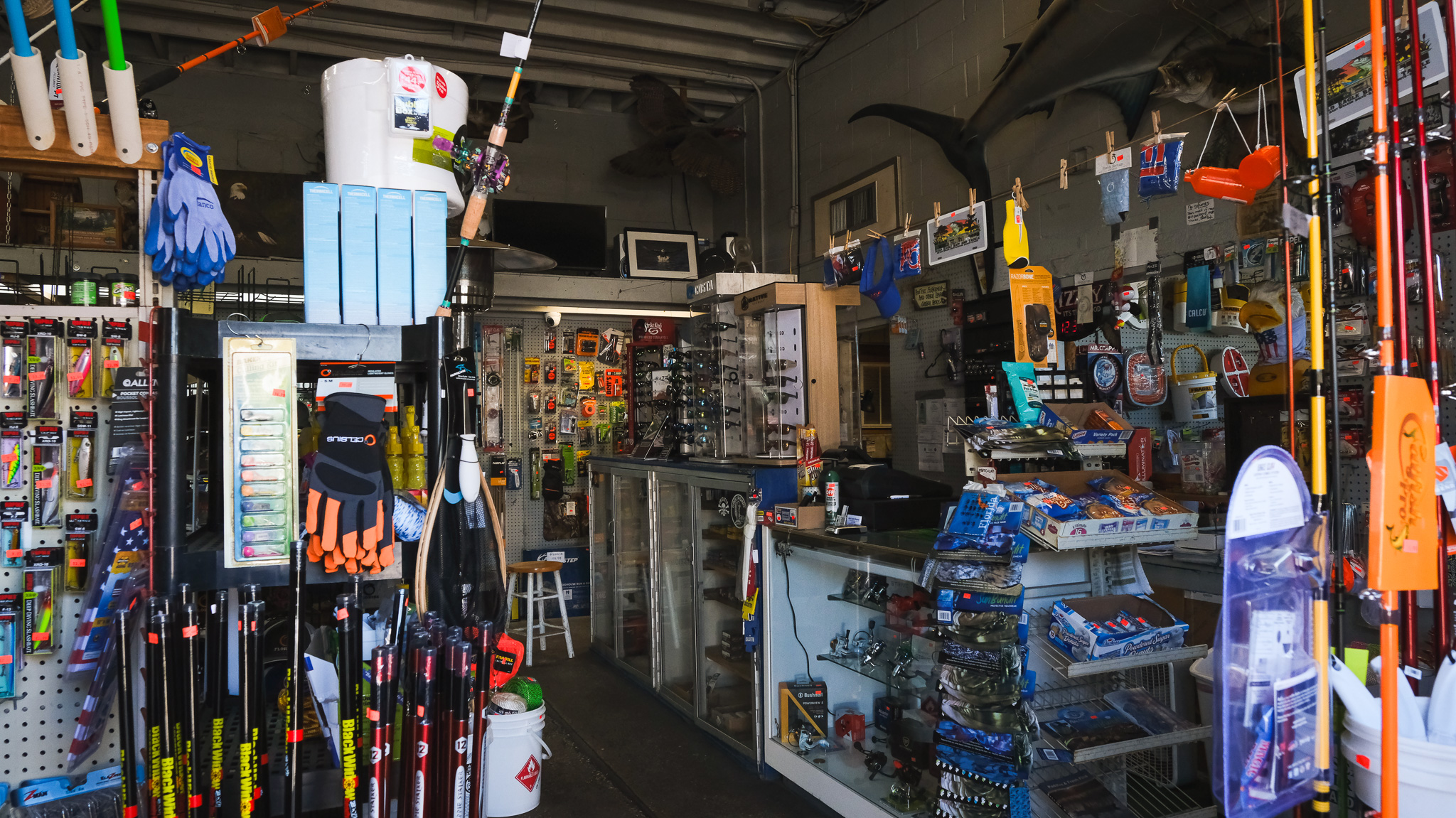 Inside Bait and Tackle shop in keystone heights