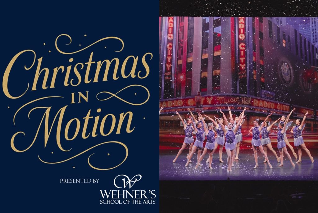 Group of performers on stage and show name written.