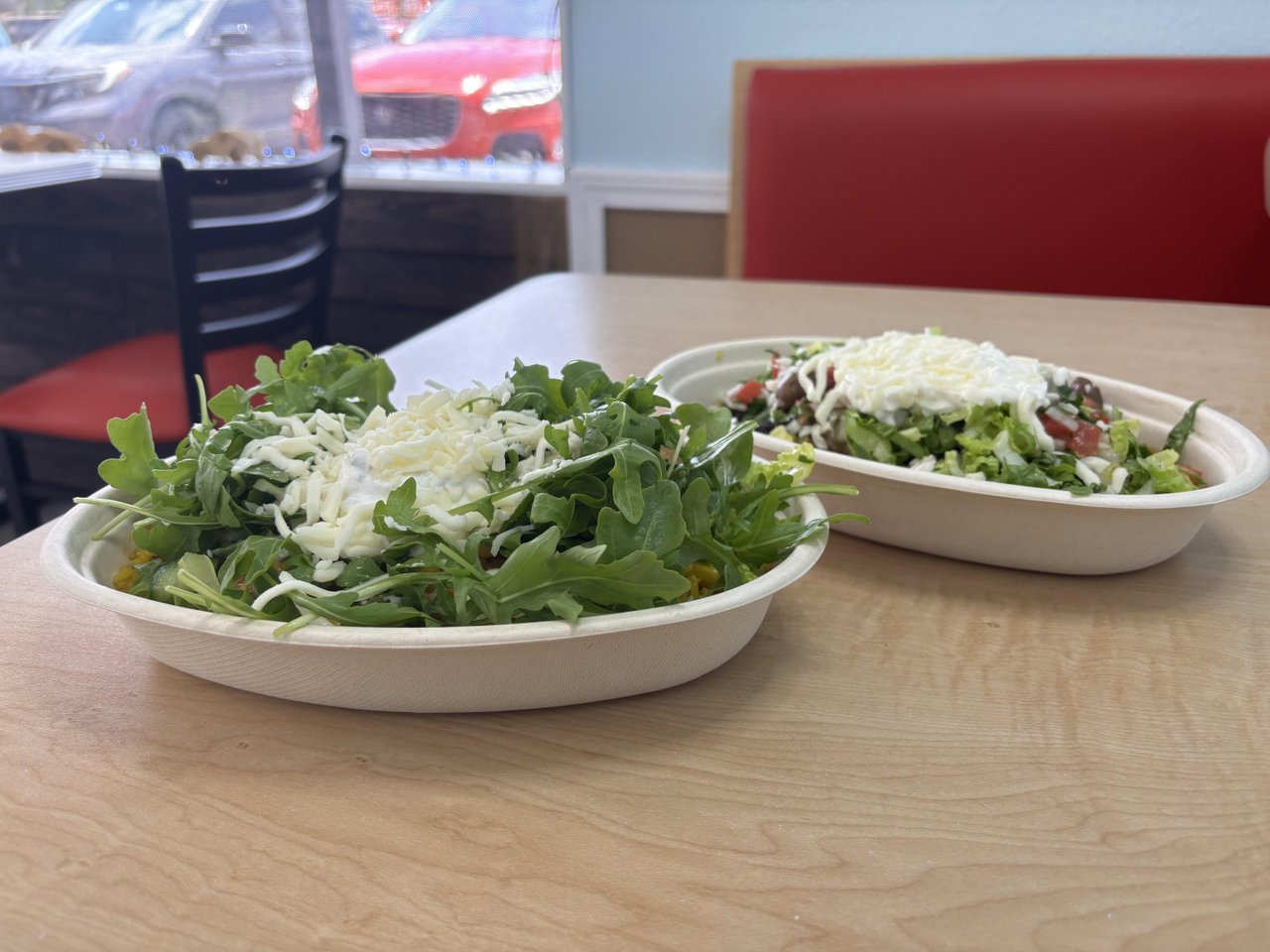 two Mediterranean lunch bowls